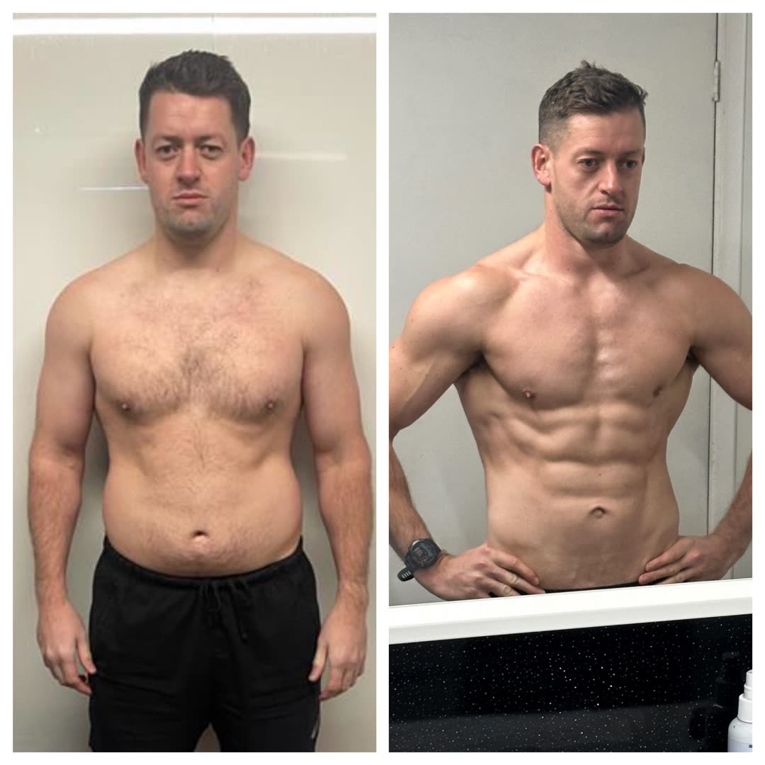 Craig Hardcastle — six-month transformation, before and after
