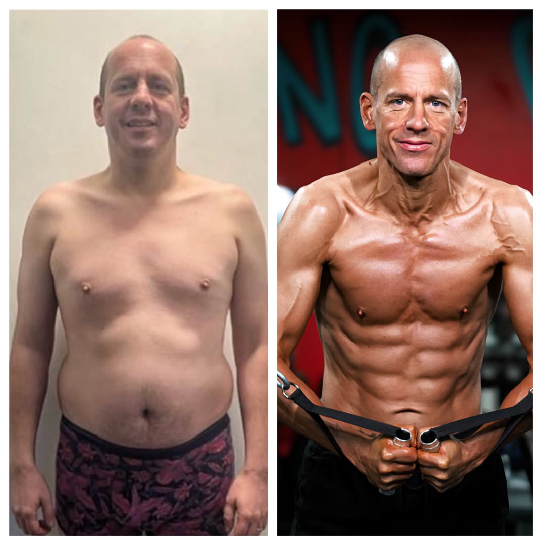 Wesley Spinks — six-month transformation, before and after